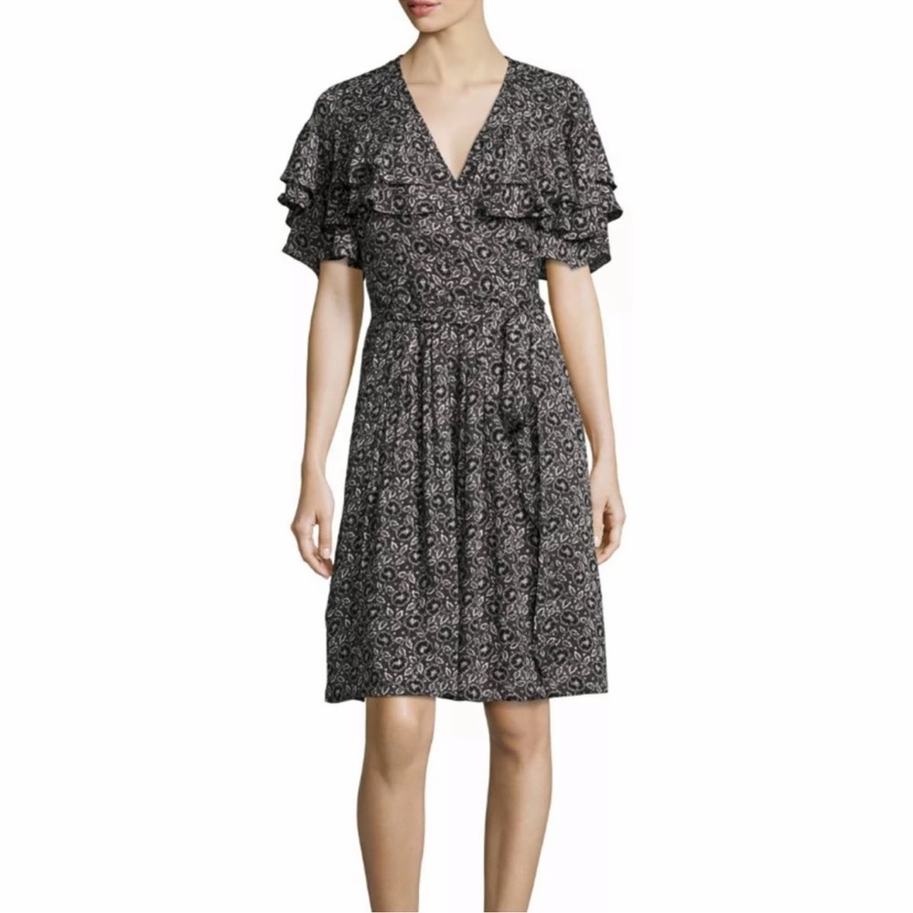 Rebecca Taylor Sweet Briar Silk Floral Midi Dress